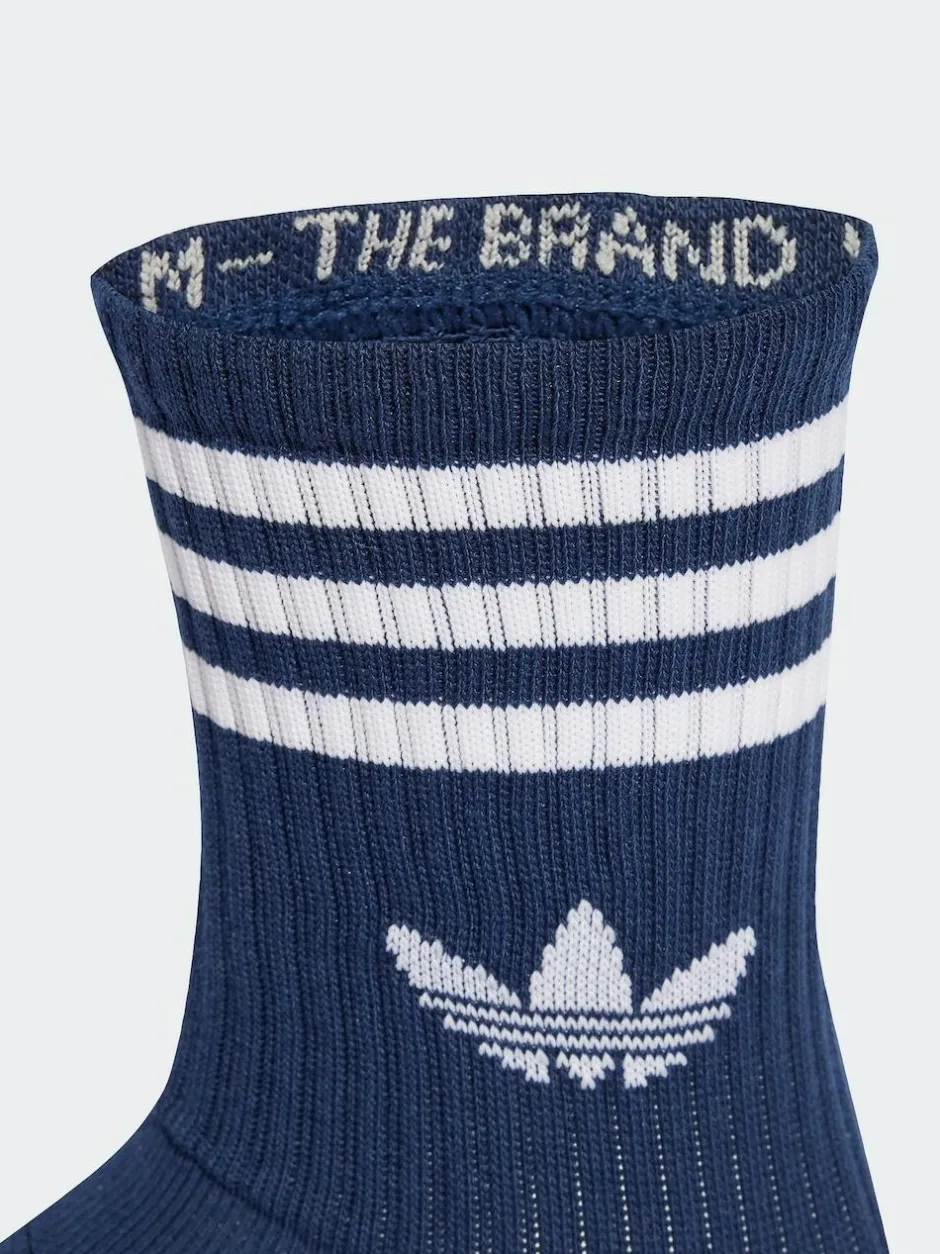 adidas originals Off White Crew 3-Stripes Crew Socks 3 Pairs New
