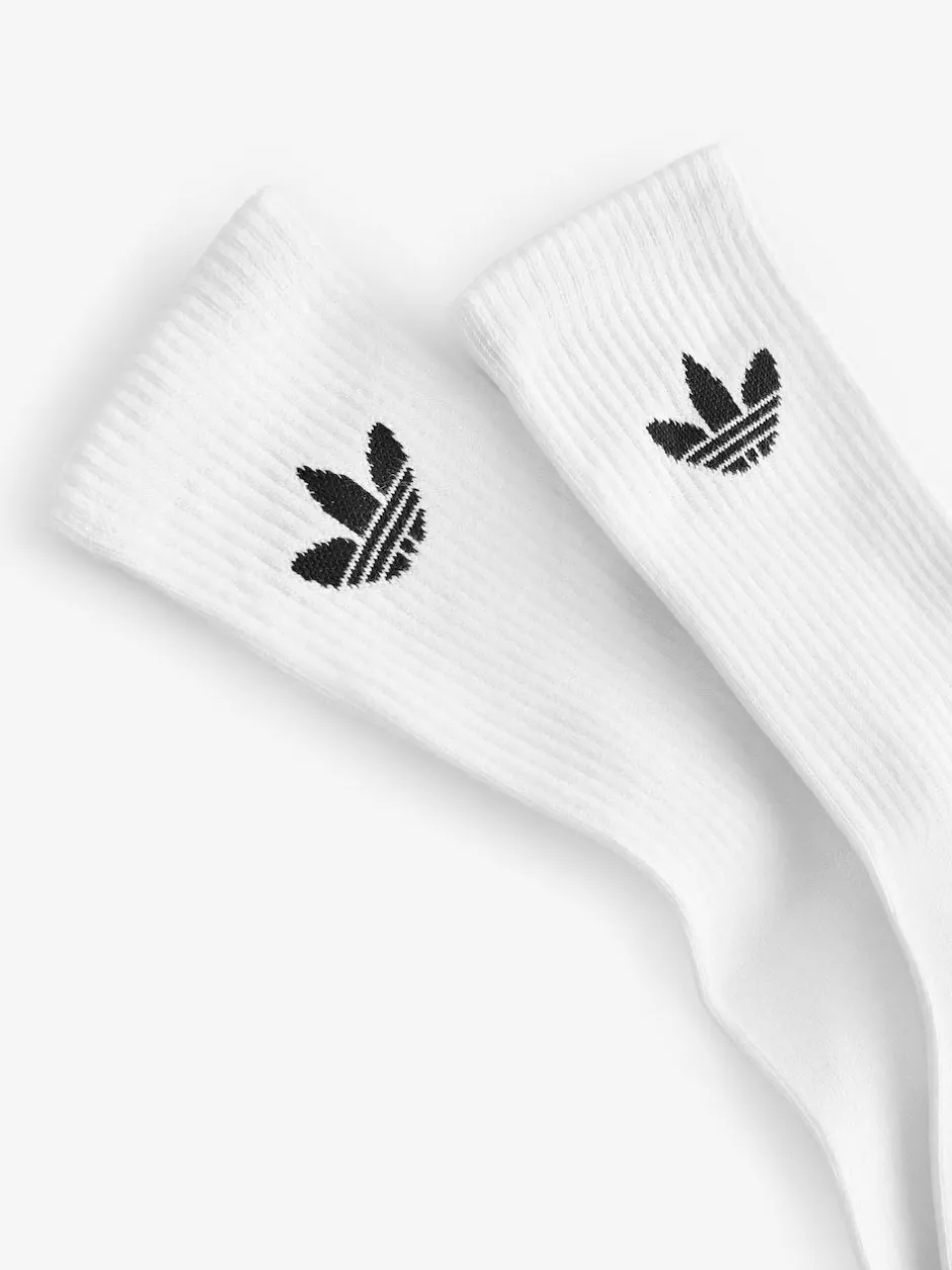 adidas Originals White Trefoil Crew Socks 6 Pack Outlet