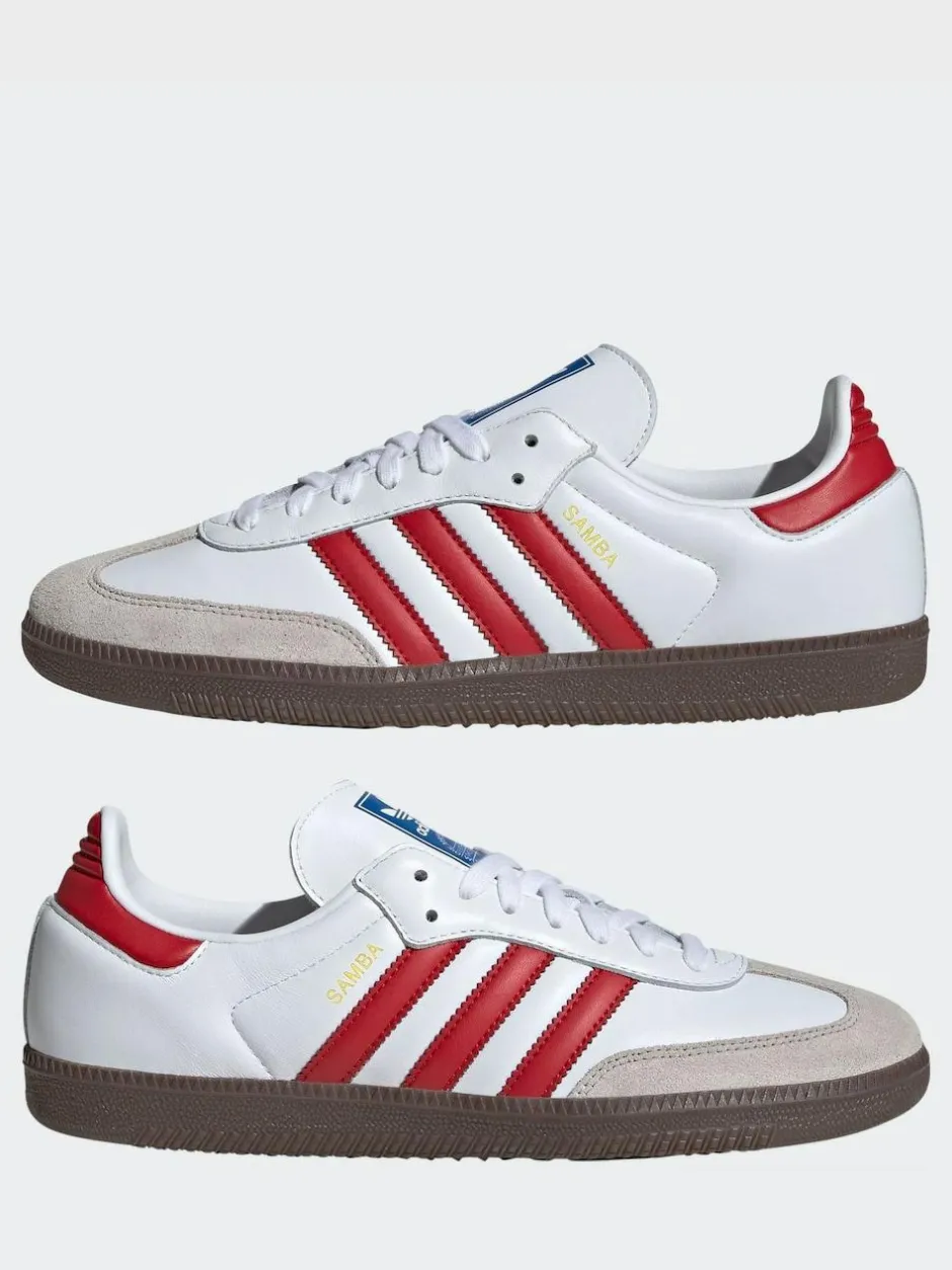 adidas originals Samba Trainers White/Red Online