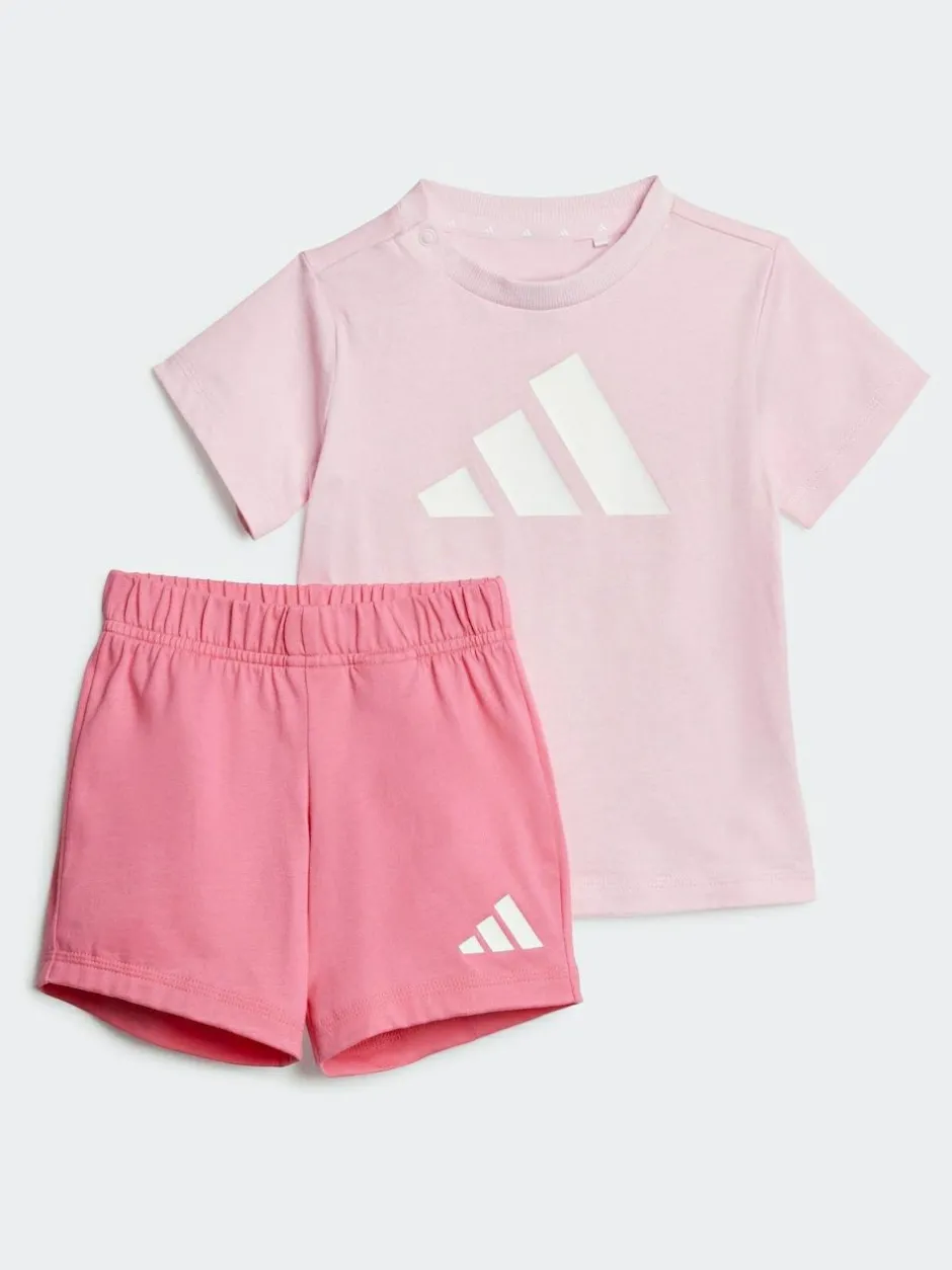 adidas Pink Essentials T-Shirt and Shorts Set Infant Kids Outlet