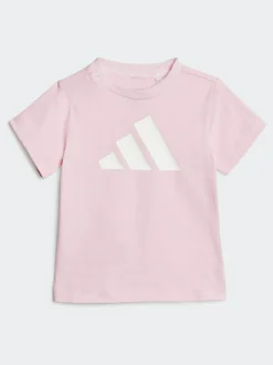 adidas Pink Essentials T-Shirt and Shorts Set Infant Kids Outlet