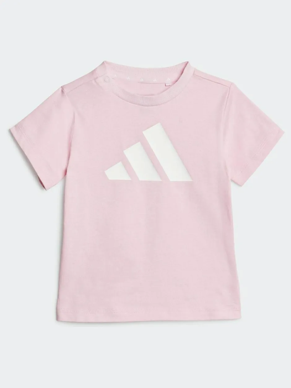 adidas Pink Essentials T-Shirt and Shorts Set Infant Kids Outlet
