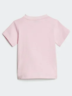 adidas Pink Essentials T-Shirt and Shorts Set Infant Kids Outlet