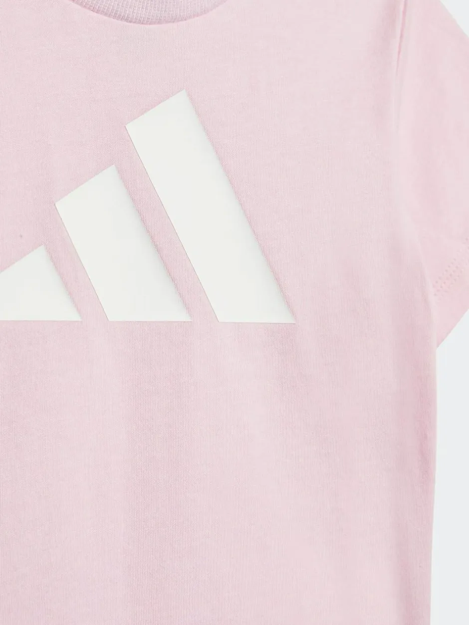 adidas Pink Essentials T-Shirt and Shorts Set Infant Kids Outlet