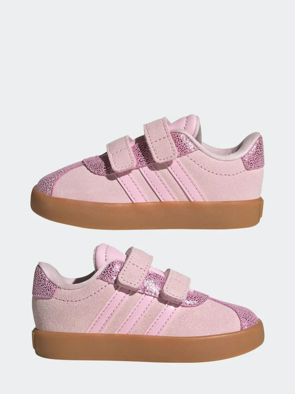 adidas VL Court 3.0 Hook and Loop Kids Trainers Pink Best
