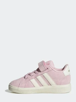 adidas Pink/White Grand Court 2.0 Elastic Lace Infant Trainers