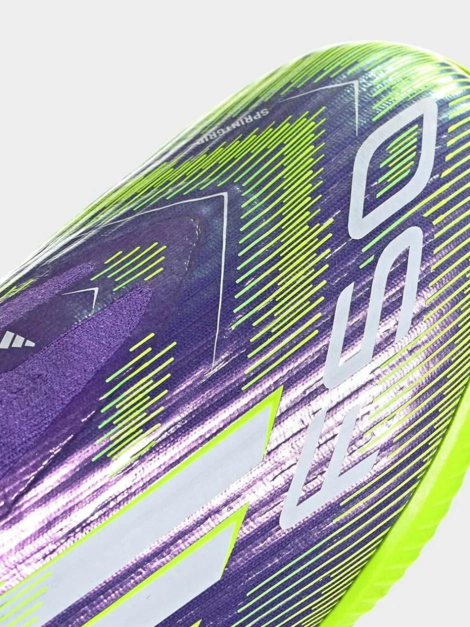 adidas Purple/Lime Kids F50 League Laceless Turf Boots Outlet