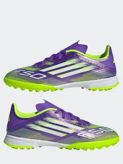 adidas Purple/White Kids F50 League Turf Boots Best