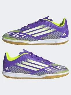 adidas Purple/White Kids F50 Club Indoor Boots Sale