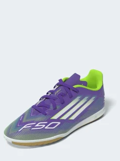 adidas Purple/White Kids F50 Club Indoor Boots Sale