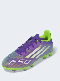 adidas Purple/White Kids F50 League Firm/Multi Ground Boots Sale