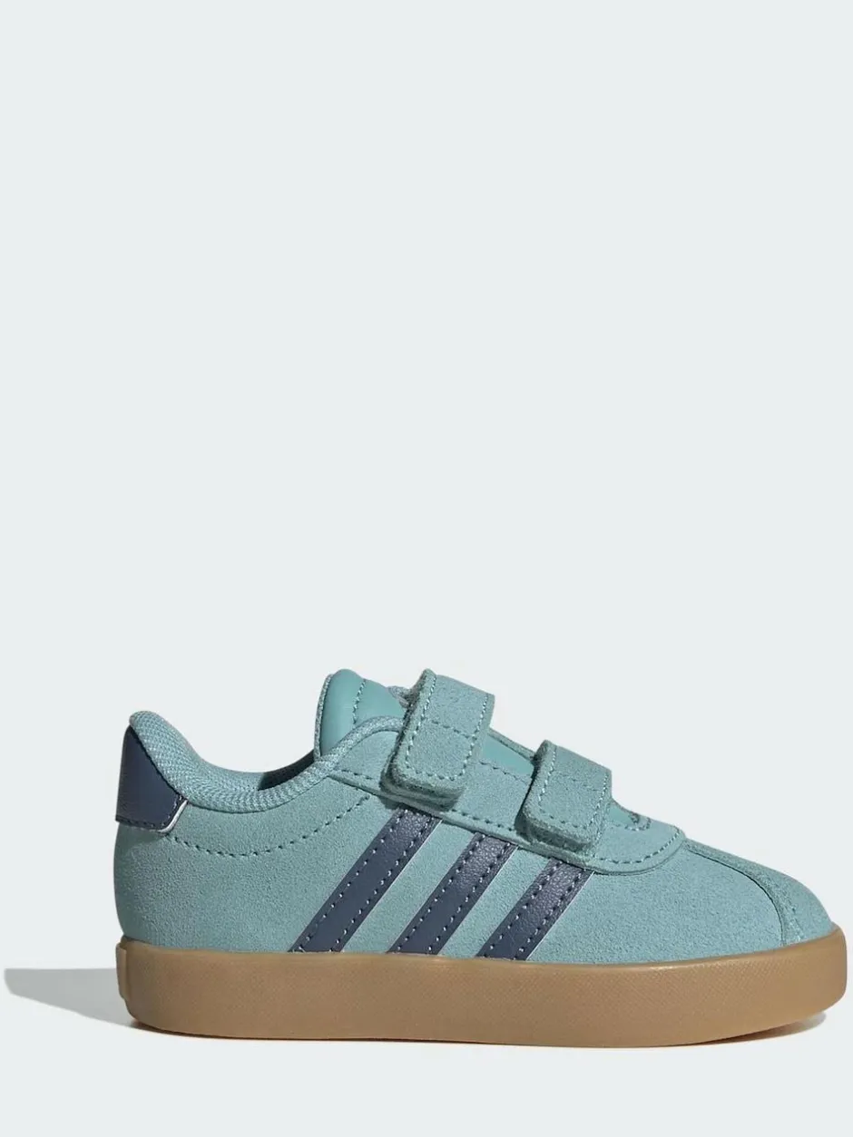 adidas Teal VL Court 3.0 Hook and Loop Infant Trainers Hot