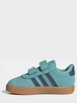 adidas Teal VL Court 3.0 Hook and Loop Infant Trainers Hot