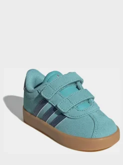 adidas Teal VL Court 3.0 Hook and Loop Infant Trainers Hot