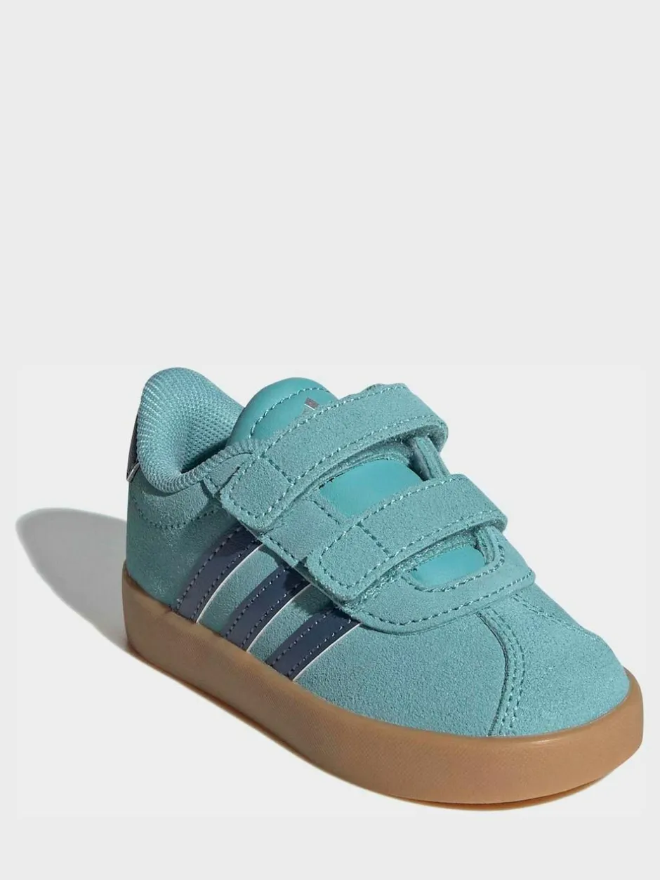 adidas Teal VL Court 3.0 Hook and Loop Infant Trainers Hot