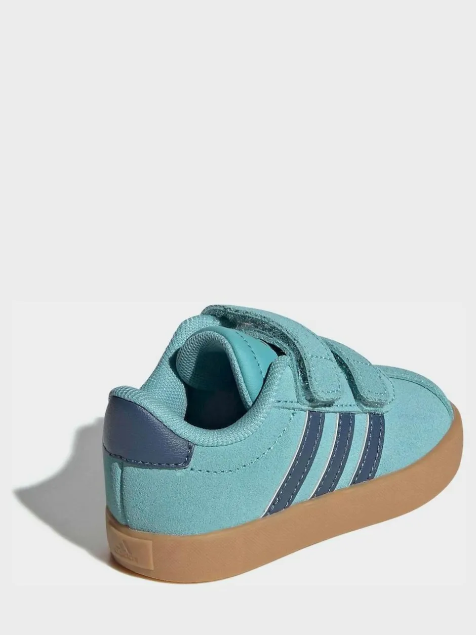 adidas Teal VL Court 3.0 Hook and Loop Infant Trainers Hot