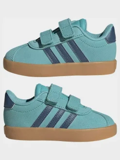 adidas Teal VL Court 3.0 Hook and Loop Infant Trainers Hot