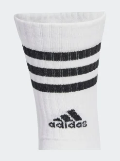 adidas White Ecru 3-Stripe Crew Length Socks 3 Pack Best