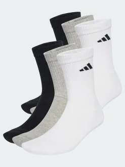 adidas White Logo Crew Socks 6 Pack