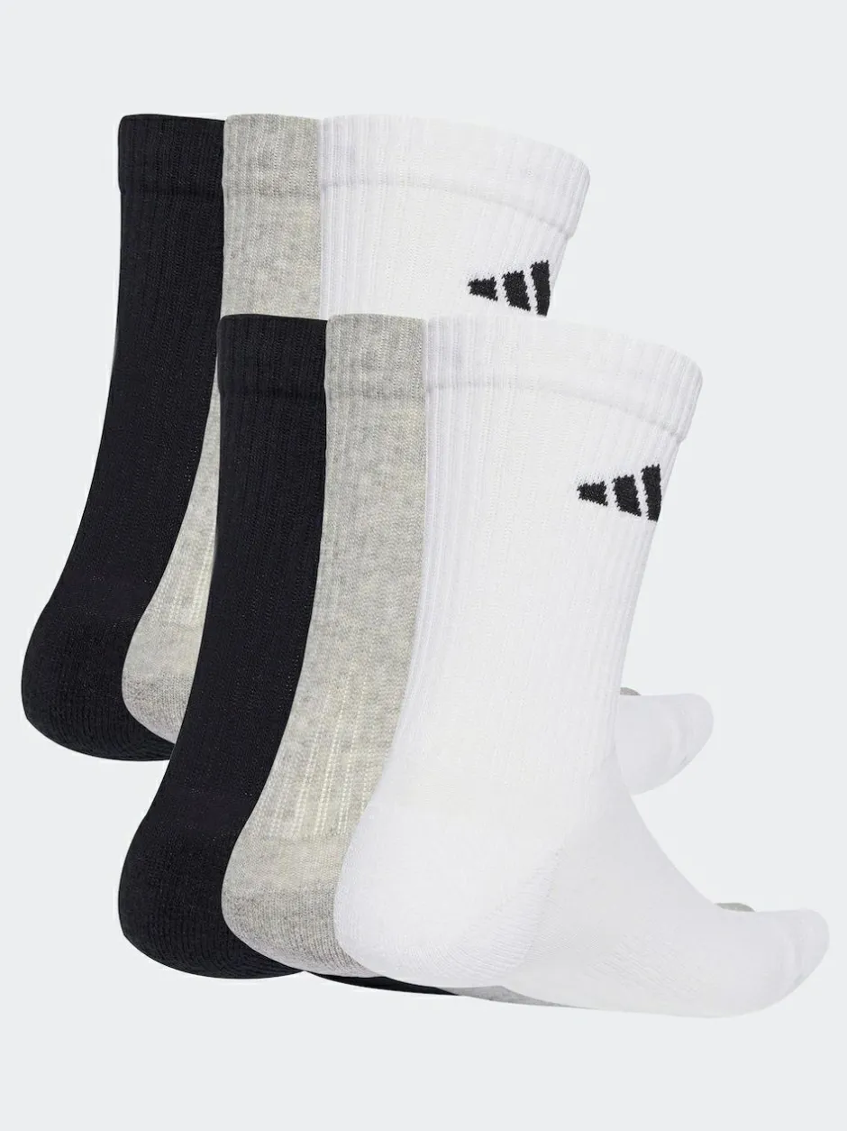 adidas White Logo Crew Socks 6 Pack