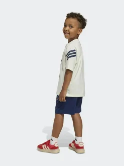adidas White Marvel Spider-Man Little Kids Top and Short Set New