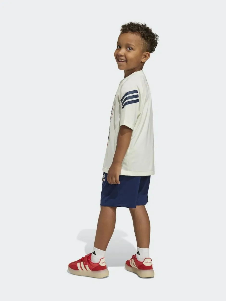 adidas White Marvel Spider-Man Little Kids Top and Short Set New