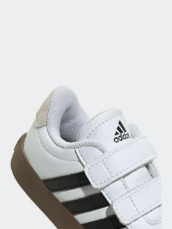 adidas White/Black VL Court 3.0 Hook and Loop Infant Trainers
