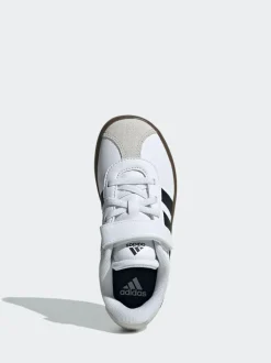 adidas White/Black VL Court 3.0 Hook and Loop Kids Trainers Outlet