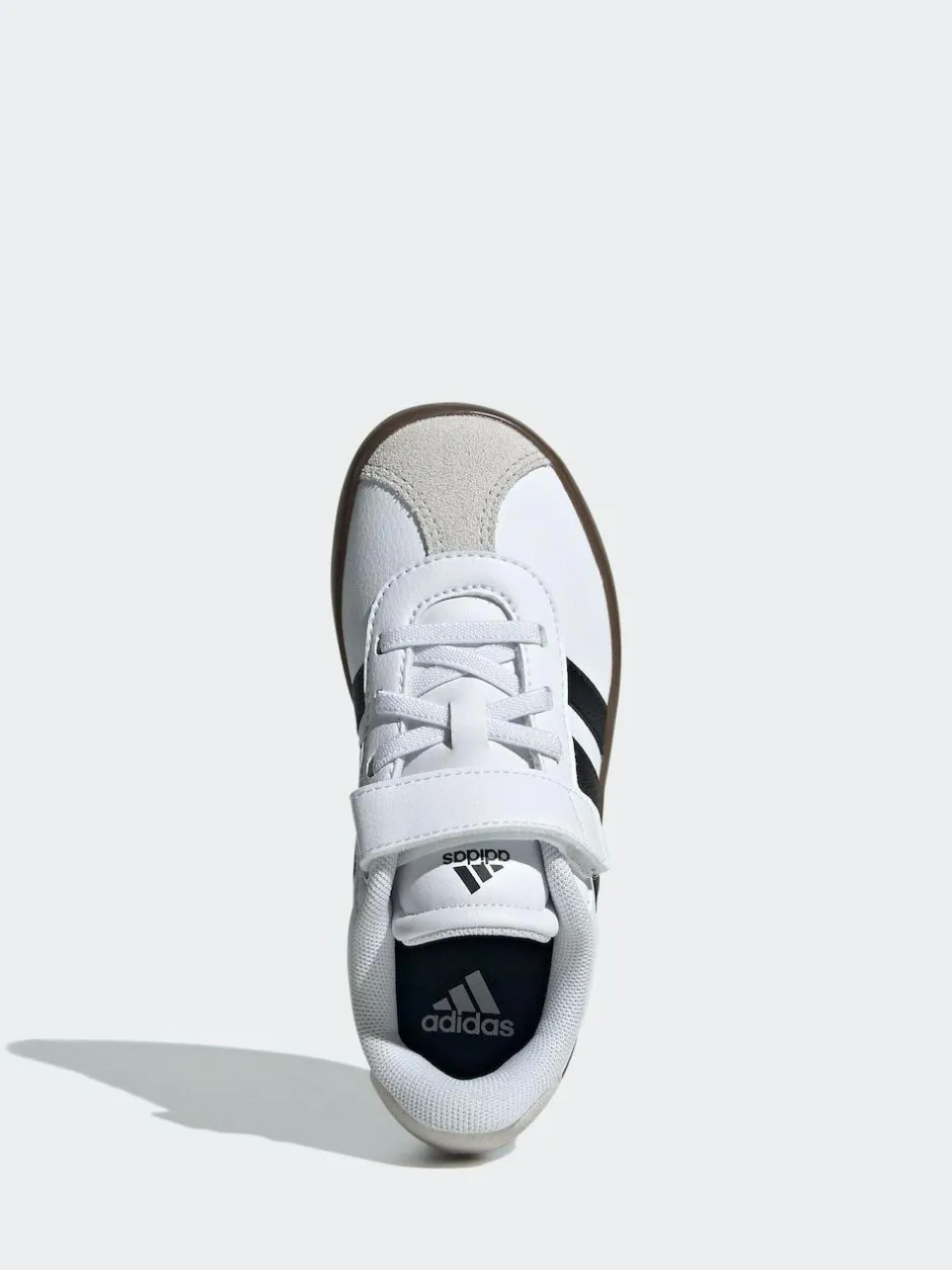 adidas White/Black VL Court 3.0 Hook and Loop Kids Trainers Outlet