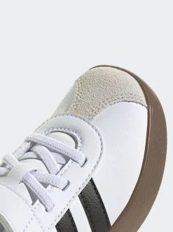 adidas White/Black VL Court 3.0 Hook and Loop Kids Trainers Outlet