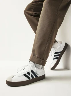 adidas White/Black VL Court Trainers New