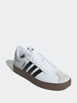 adidas White/Black VL Court Trainers New