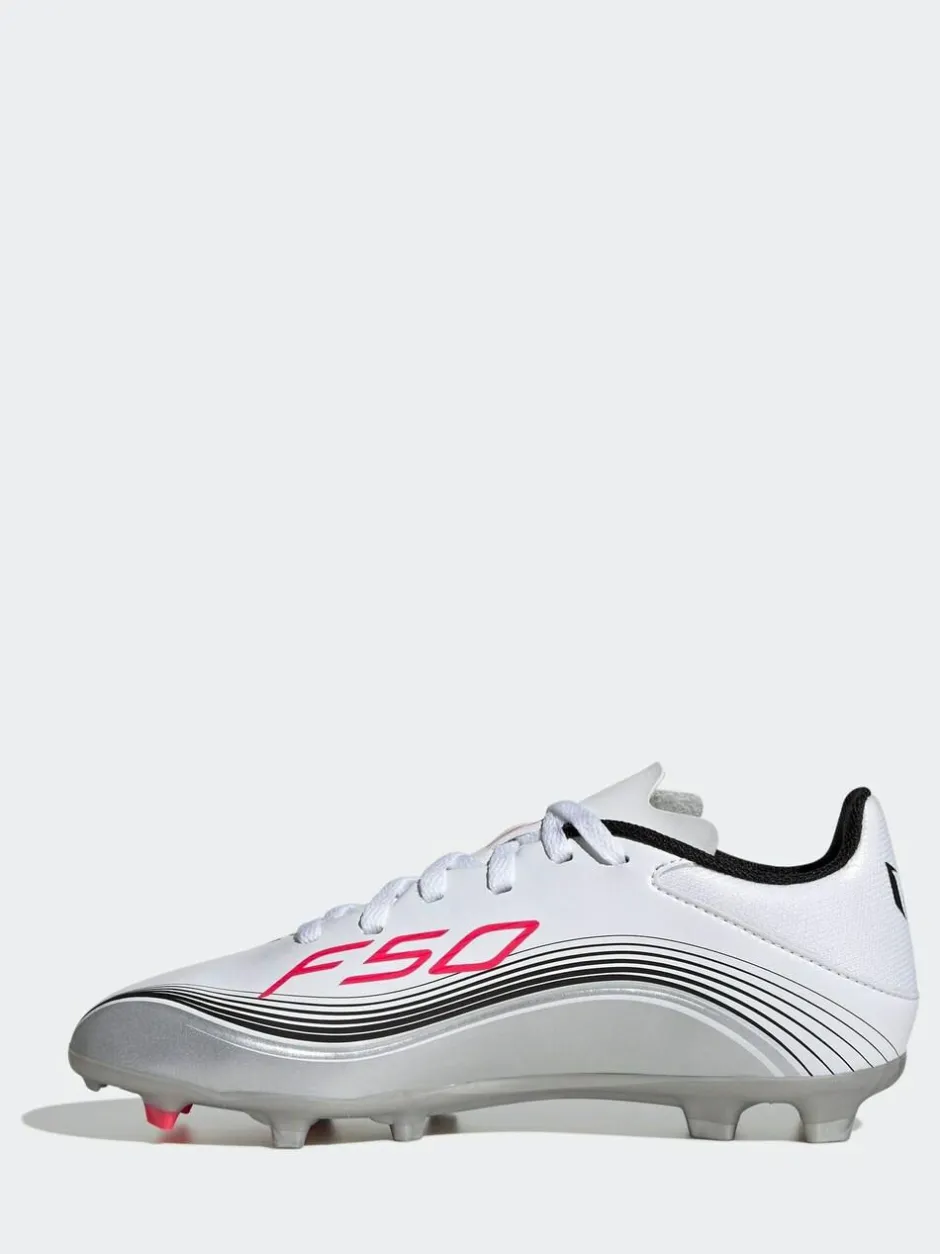 adidas White/Blue Kids F50 Messi League Firm/Multi Ground Boots Online