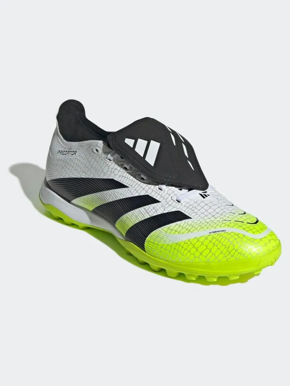adidas White/Lemon Adult Predator League Fold-Over Tongue Turf Boots Clearance