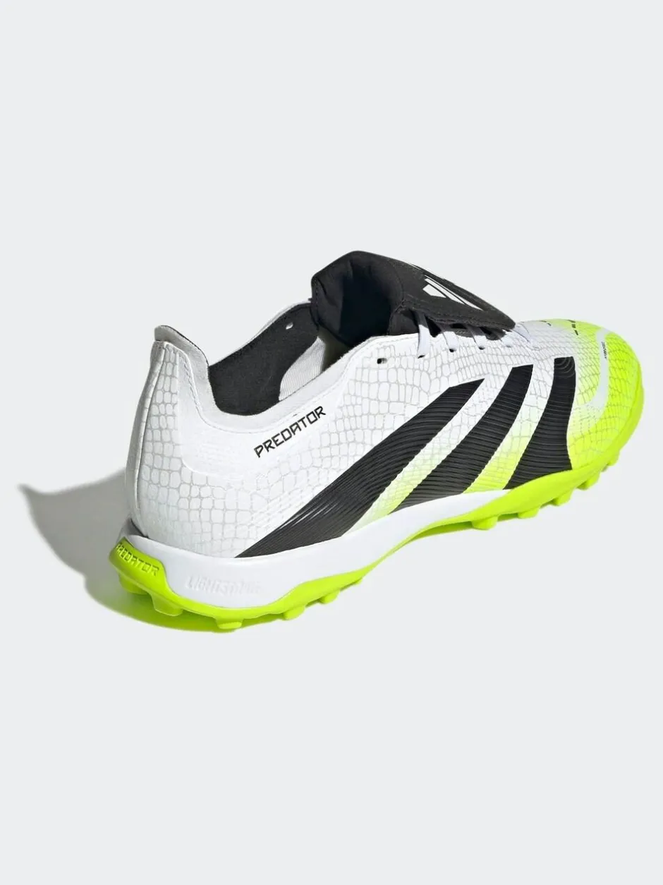 adidas White/Lemon Adult Predator League Fold-Over Tongue Turf Boots Clearance