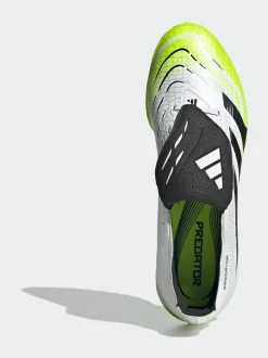 adidas White/Lemon Adult Predator League Fold-Over Tongue Turf Boots Clearance