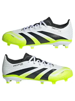adidas White/Lemon Kids Predator League Firm/Multi Ground Boots Hot
