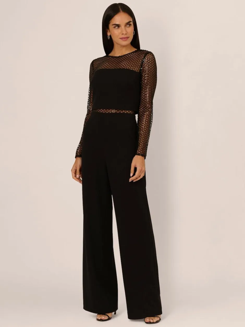 Adrianna Papell Black Knit Crepe Jumpsuit Best