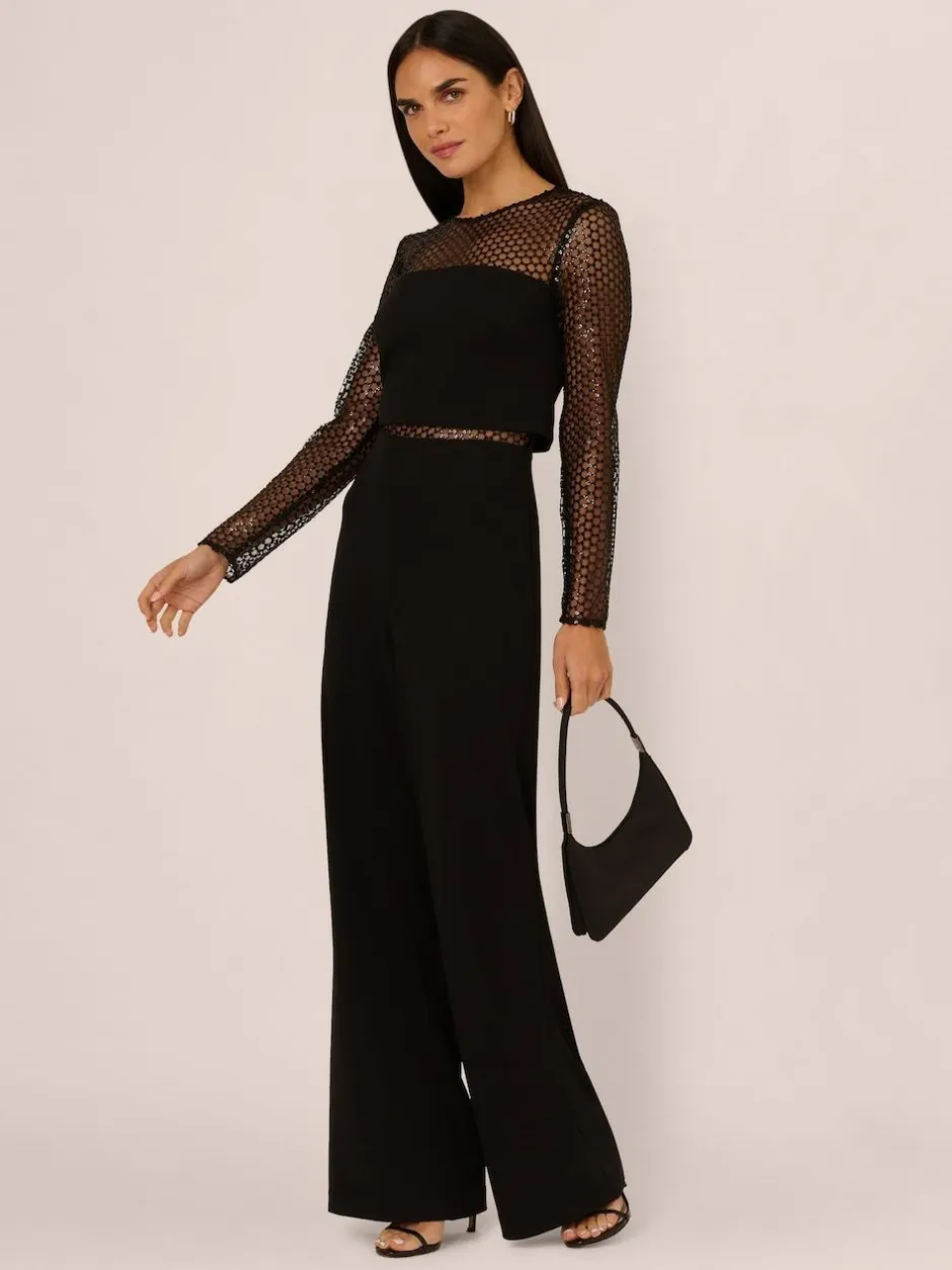 Adrianna Papell Black Knit Crepe Jumpsuit Best