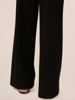 Adrianna Papell Black Knit Crepe Jumpsuit Best
