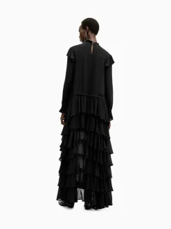 All Saints AllSaints Cavarly Ls Maxi Dress Black New