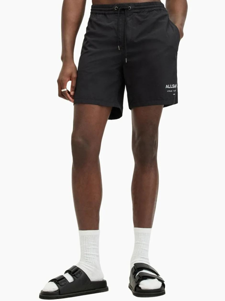 All Saints AllSaints Underground Black Swim Shorts Hot
