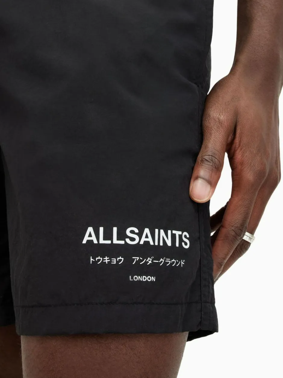 All Saints AllSaints Underground Black Swim Shorts Hot