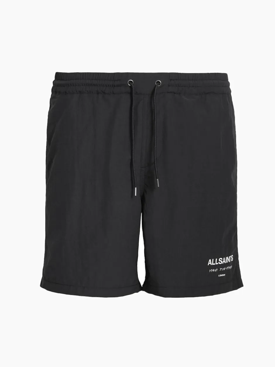 All Saints AllSaints Underground Black Swim Shorts Hot