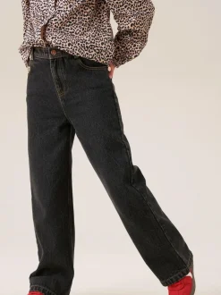 Angel & Rocket Black Piper Leopard Print Star Applique Wide Leg Jeans Hot