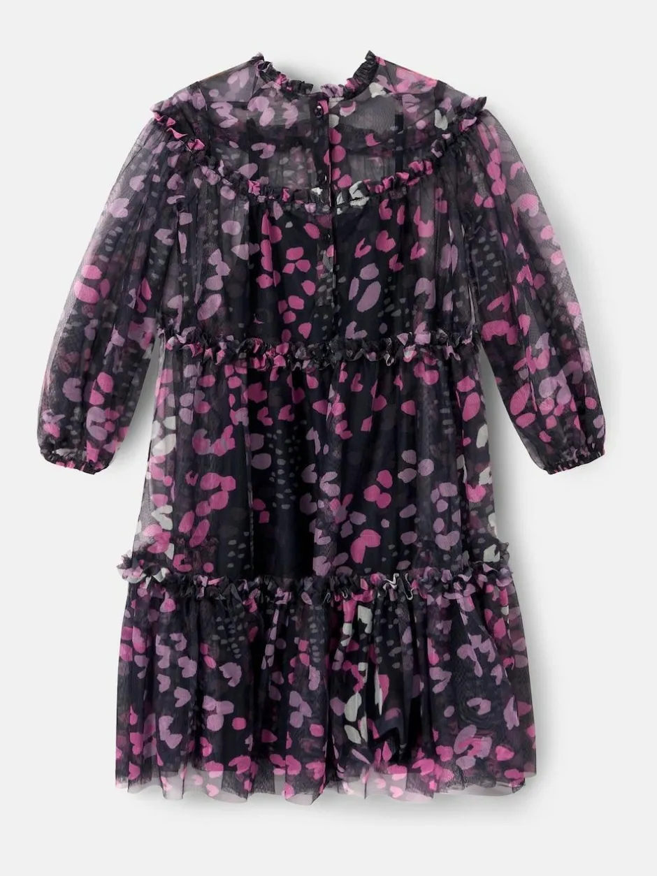 Angel & Rocket Blue Cara Printed Mesh Dress Outlet
