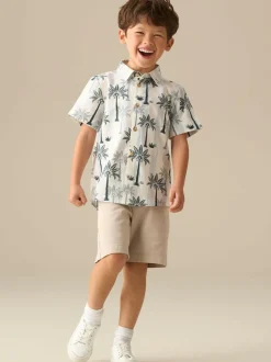 Angel & Rocket Blue Jamie Palm Stripe SS Shirt Clearance