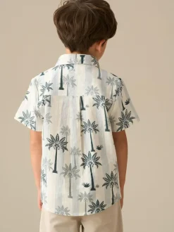 Angel & Rocket Blue Jamie Palm Stripe SS Shirt Clearance