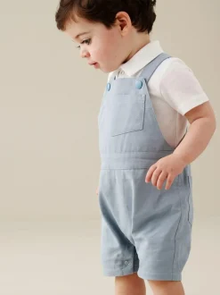 Angel & Rocket Blue Jaxson Dungaree Shorts Set Clearance
