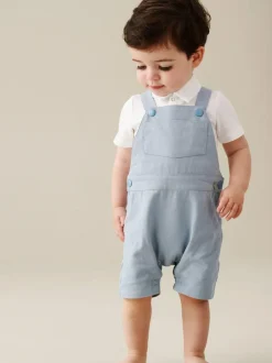 Angel & Rocket Blue Jaxson Dungaree Shorts Set Clearance